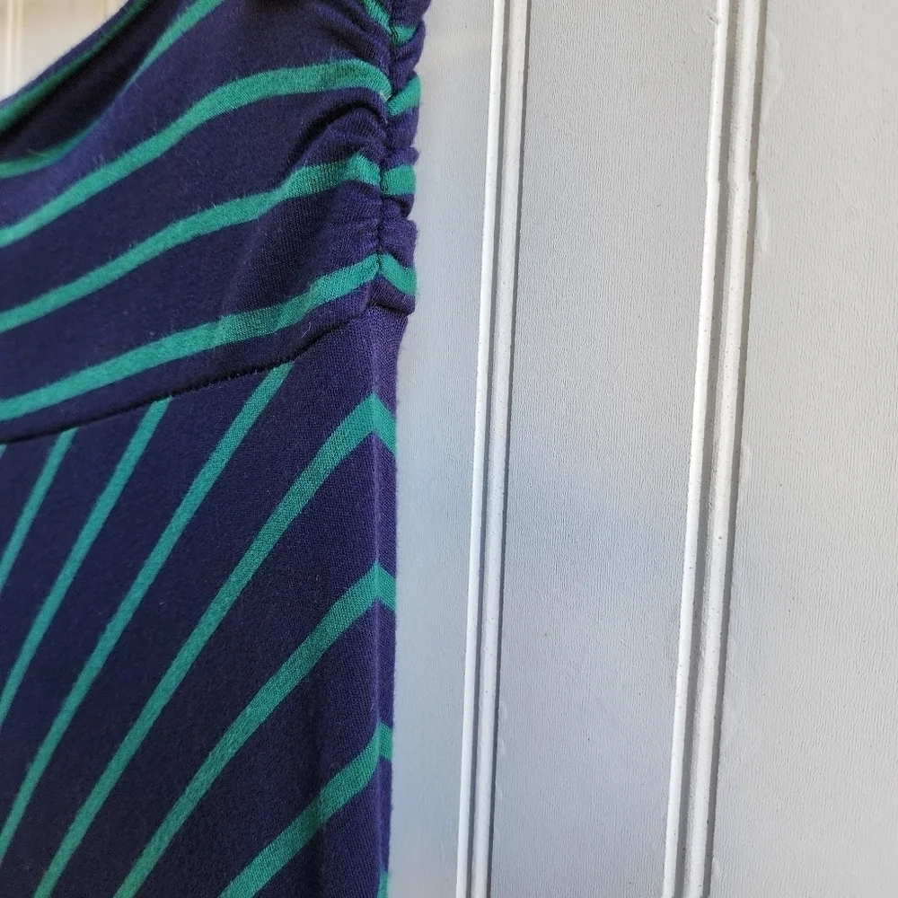 Merona Maxi Skirt Womens Stripe Navy Nautica Flowy Boho Hippie Fall Stretch Sz S